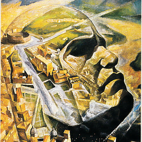 Alfredo Gauro Ambrosi, Gemälde "Aeroritratto di Mussolini aviatore"