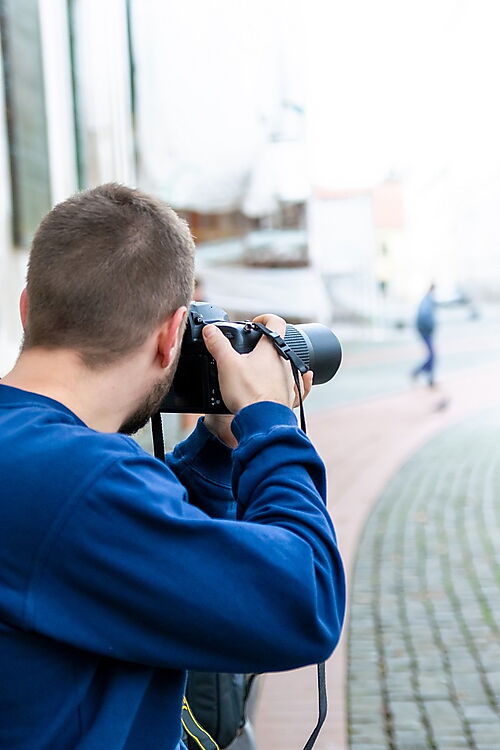 Fotograf bei der Arbeit