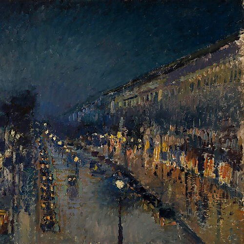 Camille Pissarro, Boulevard Montmartre at Night