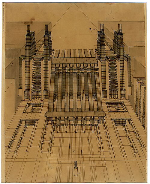 Antonio Sant'Elia: Zentral Bahnhof mit Flugplatz (Architektur)