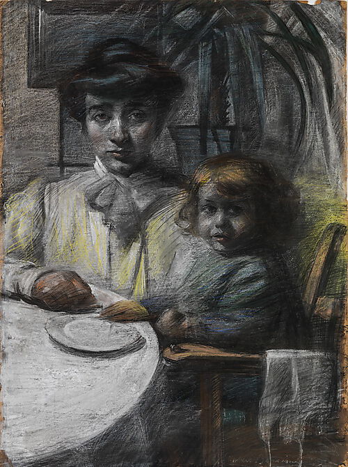 Umberto Boccioni, "The wife and daughter of Giacomo Balla"