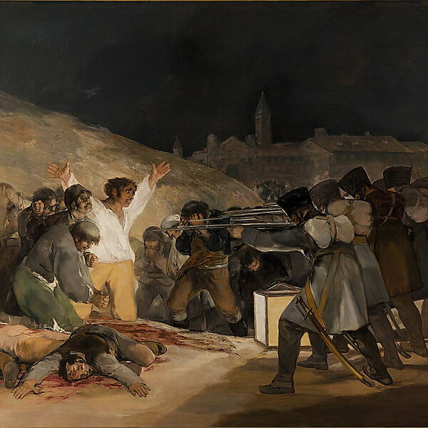 Francisco de Goyas Historiengemälde „Der 3. Mai 1808“ mit spanischen Gefangenen vor einem Erschießungskommando