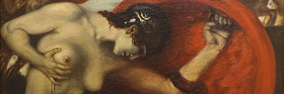 Franz von Stuck - Verletzte Amazone, Öl auf Leinwand, 1905