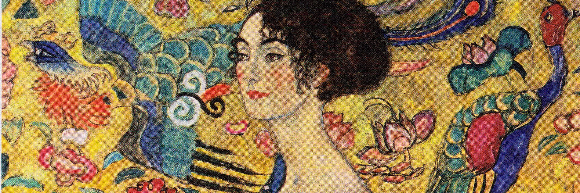 Gustav Klimt - Dame mit Fächer, Öl auf Leinwand, 1917-18