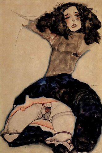 Egon Schiele, Schwarzhaariges Mädchen